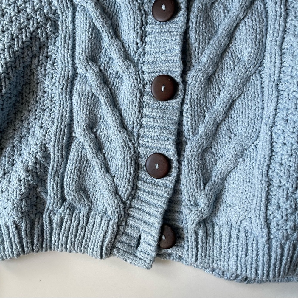 NEW FREE PEOPLE Bonfire Cardigan Cardi Sweater in Boardwalk Blue M - Picture 5 of 8